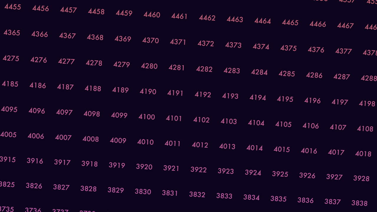 patrón de números morados aleatorios de movimiento