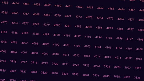 Motion random purple numbers pattern