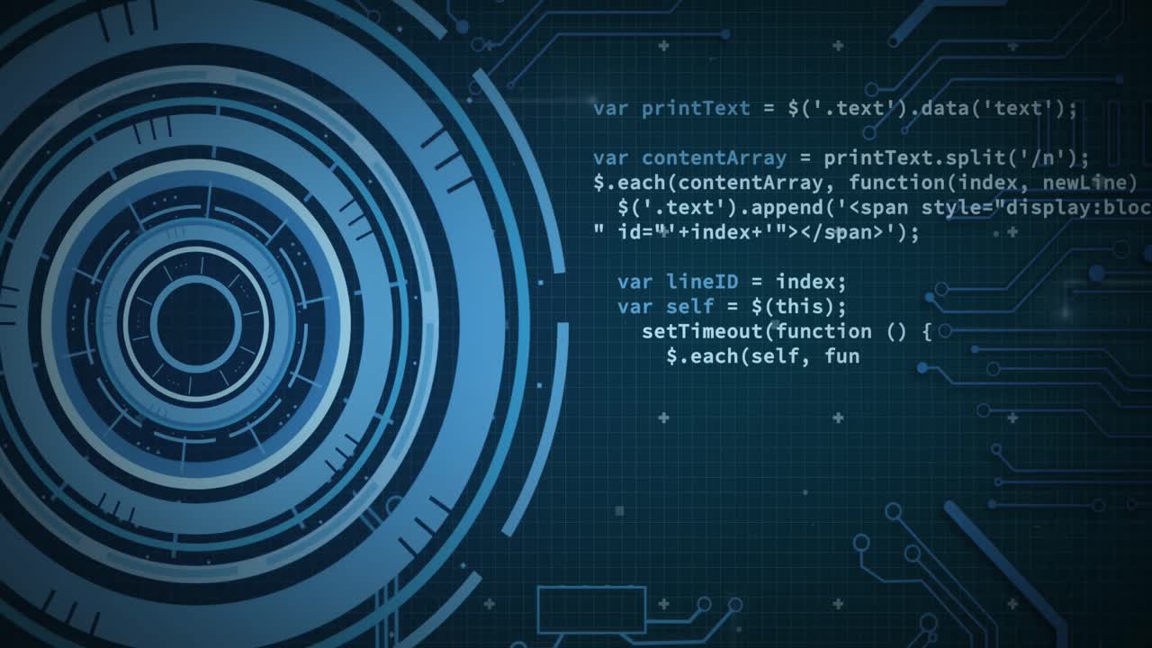 Animation of scope scanning and computer circuit board with data processing