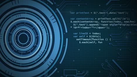 Animación-De-Escaneo-De-Alcance-Y-Placa-De-Circuito-De-Computadora-Con-Procesamiento-De-Datos