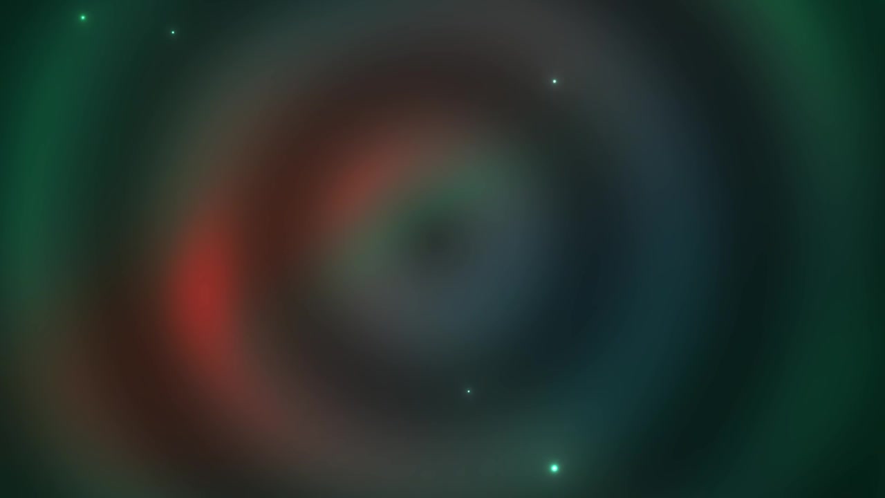 Abstract Green Pulsating Rings with Glowing Particles Background Loop