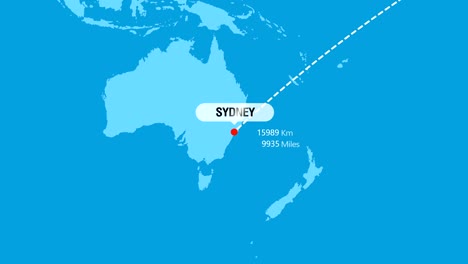 nueva york a sídney ruta de viaje de vuelo