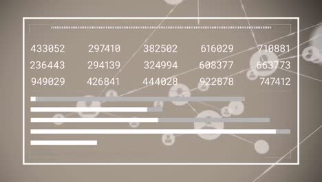 animation of network of connections with icons and data processing