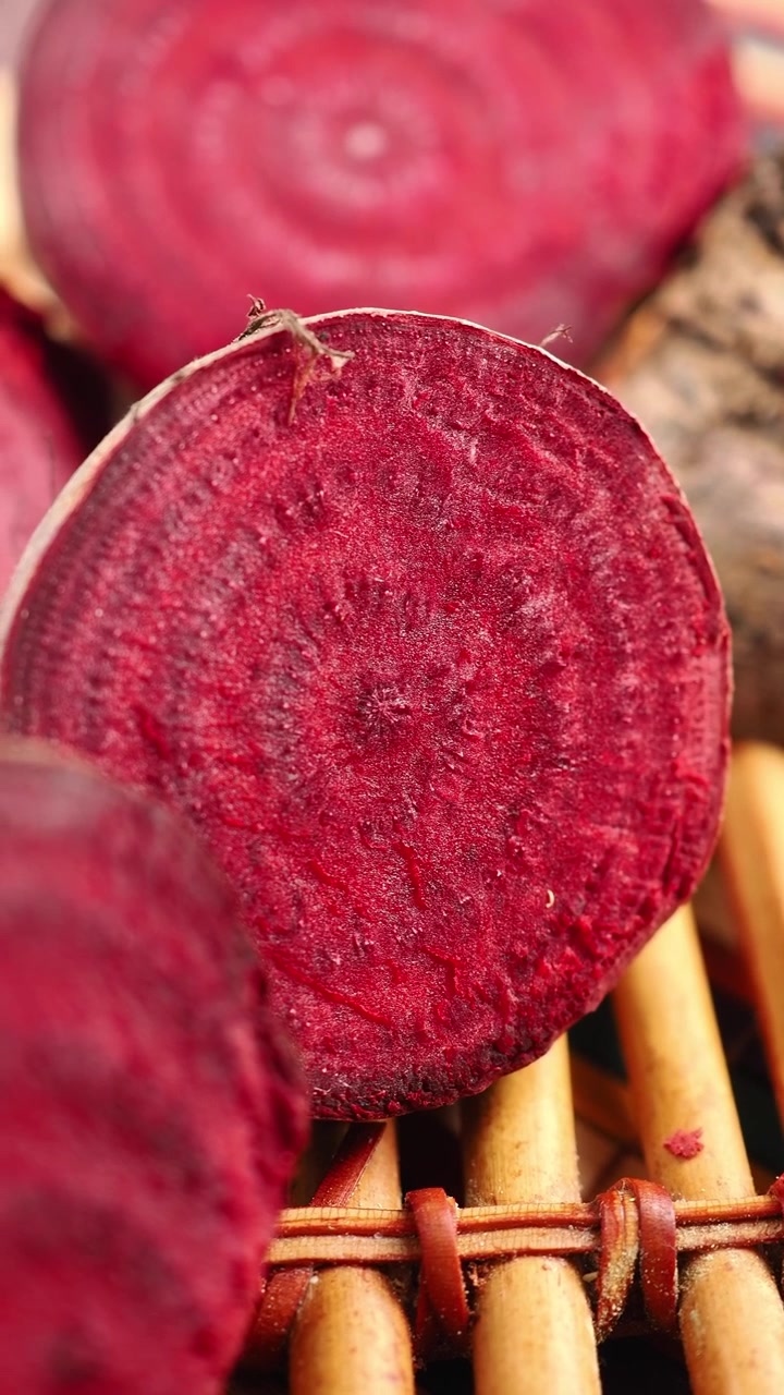 Fresh Sliced Beetroot on a Wooden Surface