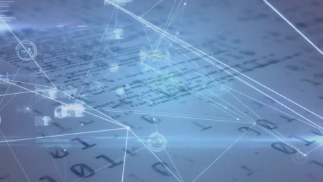 animation of network of connections with binary coding