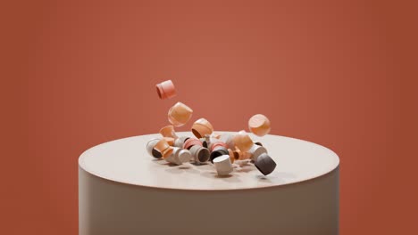 muestra renderizada en 3d de ollas abstractas