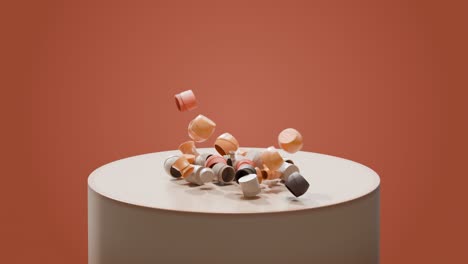 3d rendered display of abstract pots