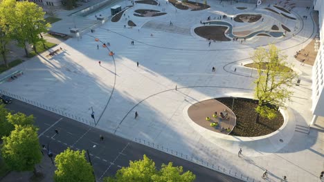 vienybes square, a newly refurbished public area in the heart of kaunas