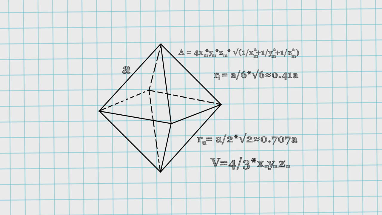 Animation of mathematical equations moving on white background