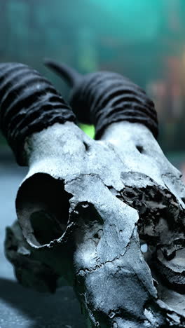 close up of an animal skull