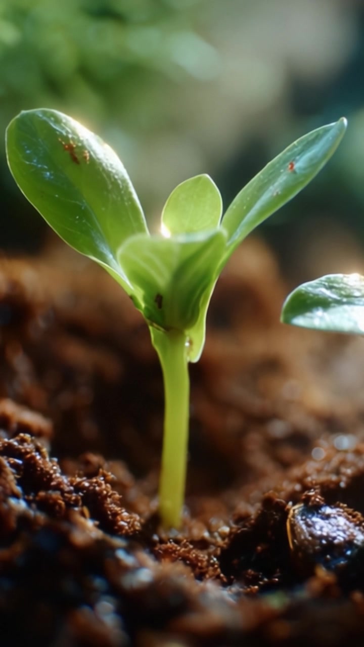 Giovane Piantina Verde Vibrante che Spunta da Terreno Ricco