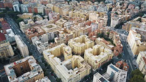 aerial drone view of historical downtown of rome city in italy before lockdown