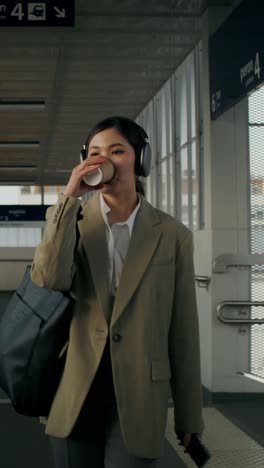 woman at airport station