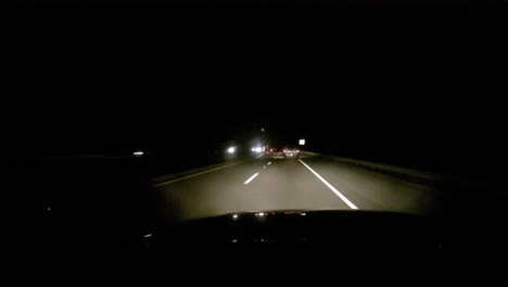 driving down the interstate at night