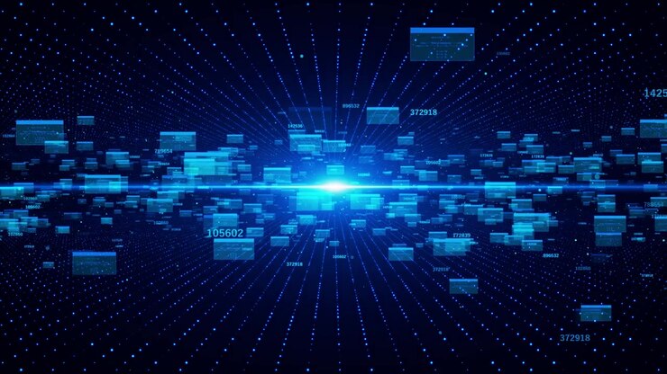 Futuristic abstract digital technology internet network connection background cyber speed innovation
