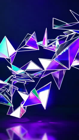 abstract geometric shapes with iridescent colors