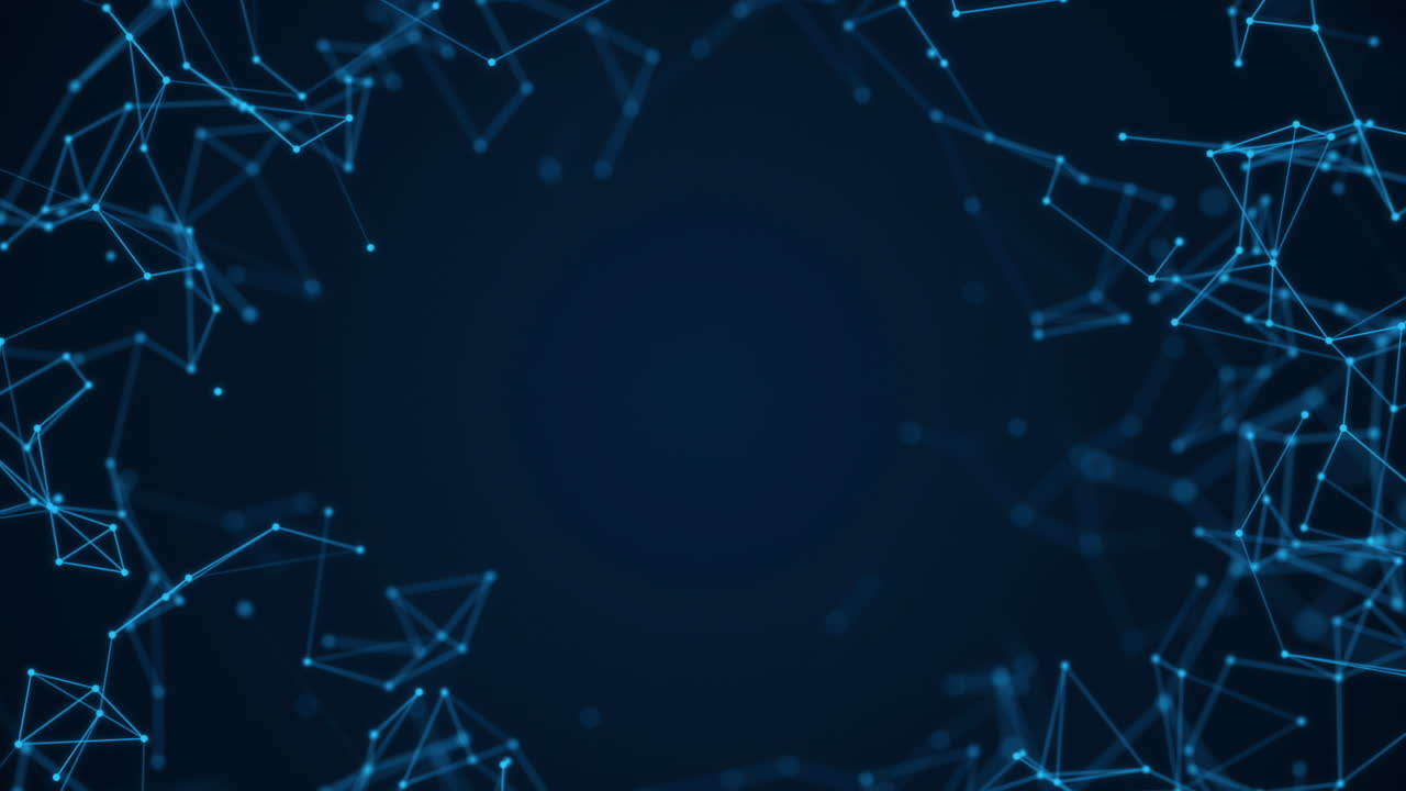 un marco azul de puntos y líneas en movimiento. animación en bucle.