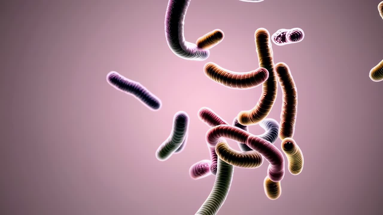 Ilustración 3d de bacterias