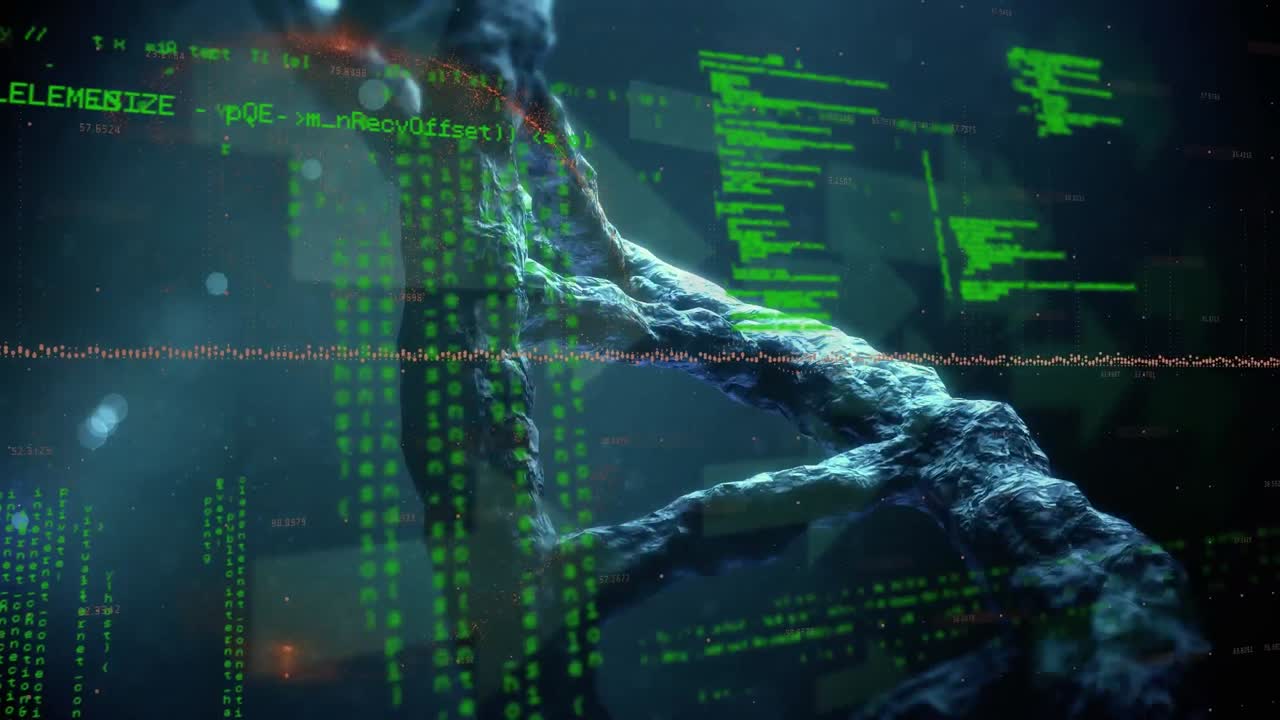 Animation of dna strand spinning and medical data processing