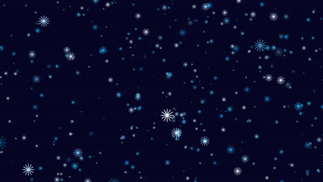 Night-sky-with-random-flying-snowflakes