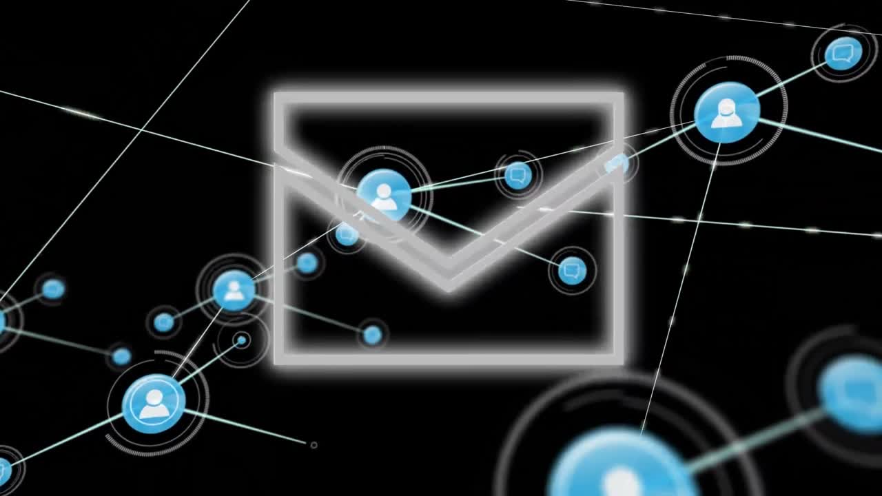 Animation of network of connections over envelope