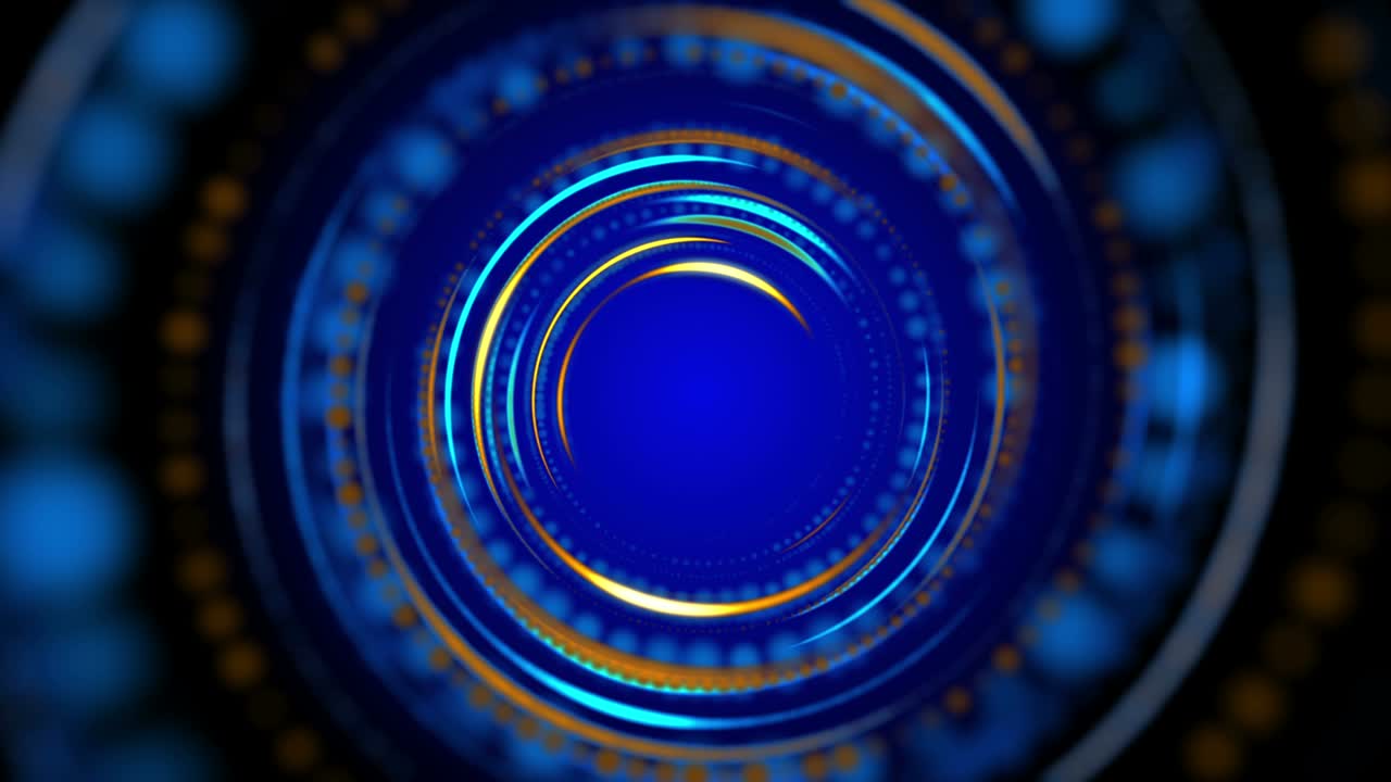 흐릿한 원형 반이는 효과 곡선, 비즈니스 프레젠테이션을위한 모션 기하학적 배경, 반지 모양의 원활한 루프 벽지, 4k 3d 렌더링