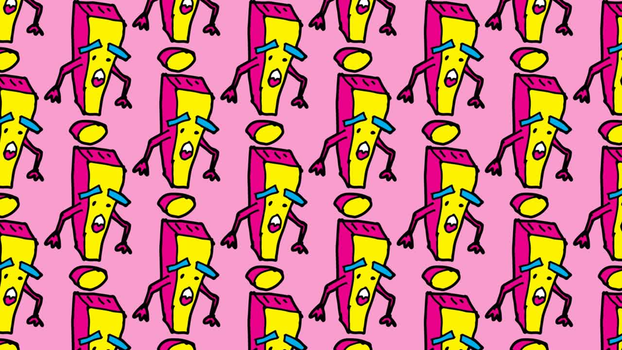 niños dibujando arte pop fondo sin costuras con tema de signo de exclamación