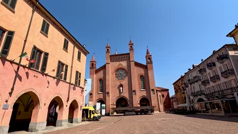 views of alba cathedral and town hall facade