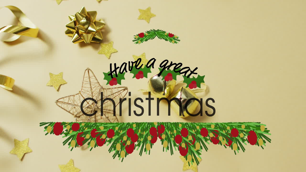 animación de felicitaciones de navidad texto sobre decoraciones de navidad