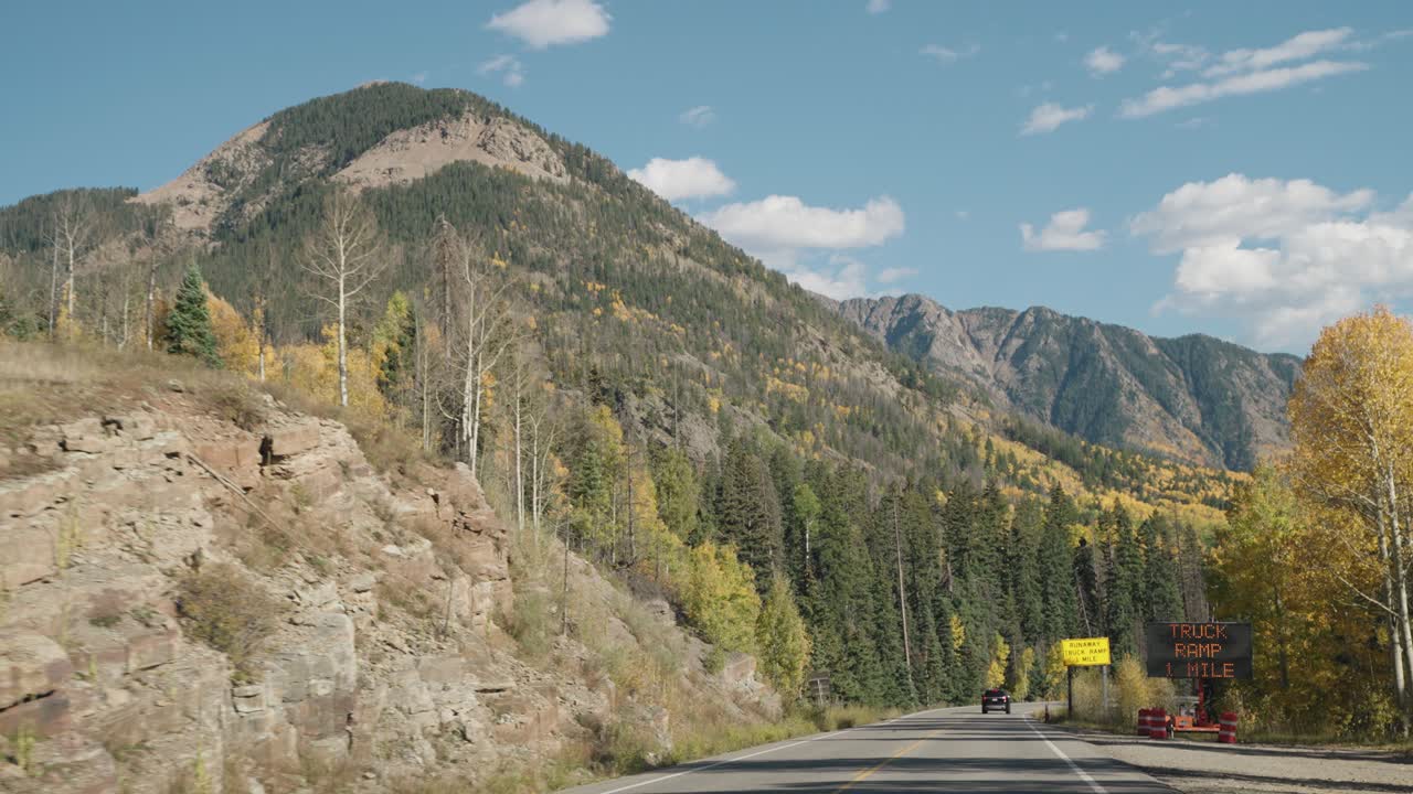 Mountain Road with Warning Signs