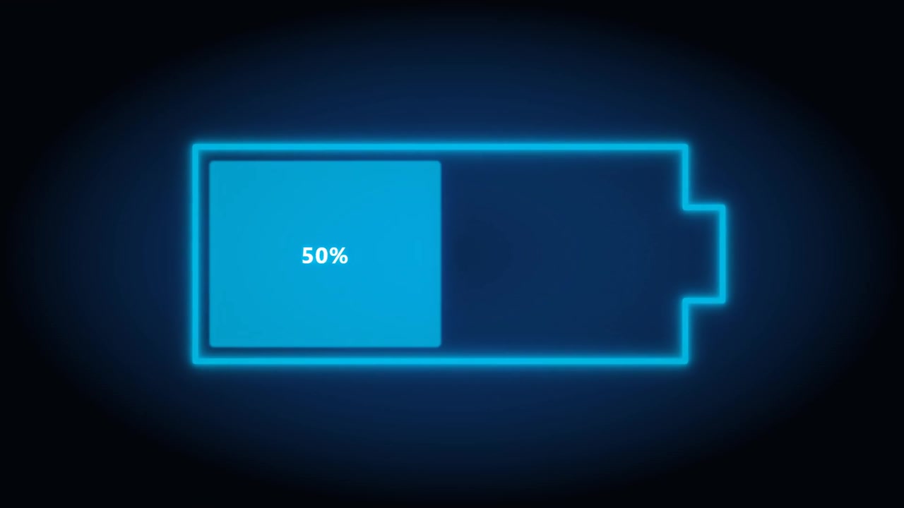 Digital Battery Charging Animation with Percentage Counter