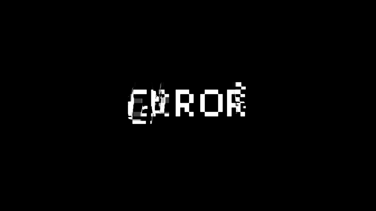 Digital glitch-effekt på pixeleret fejlmeddelelse