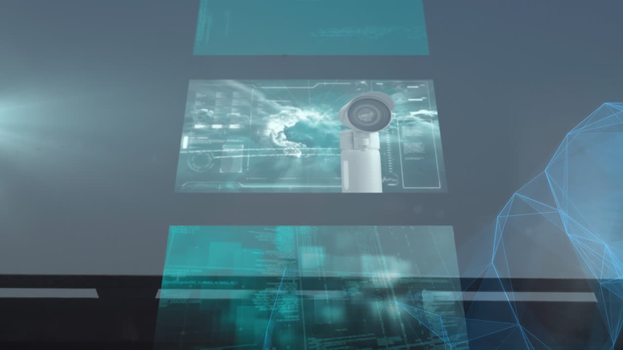 animación del procesamiento de datos en pantallas en movimiento rápido