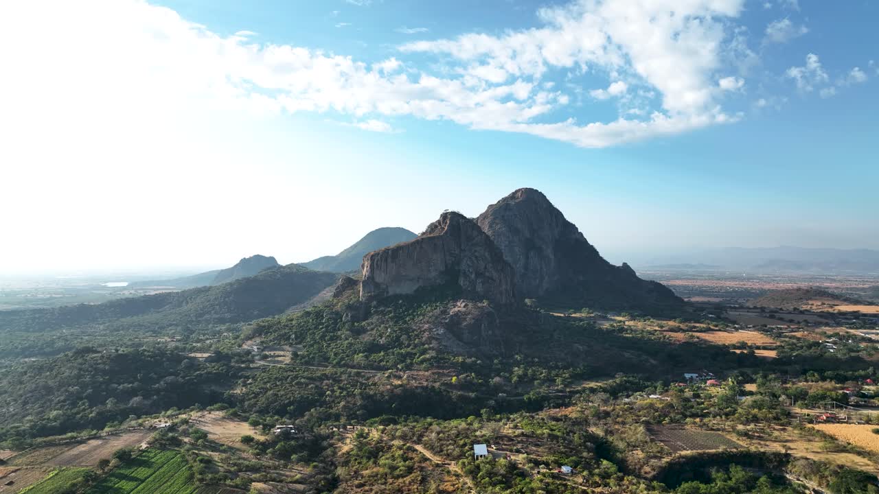 Mountains by Chalcatzingo with Beautiful Mexico Scenery, Aerial Drone View
