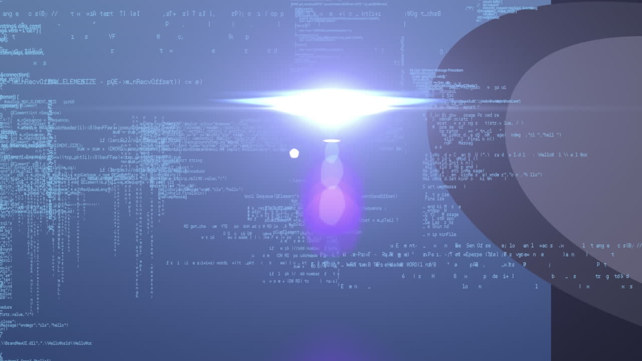 보라색 배경 위의 데이터 처리 애니메이션