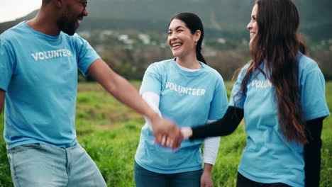 volunteers celebrating together