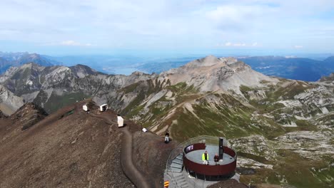 mountain ridge and viewpoint close tho schilthorn in the swiss alps