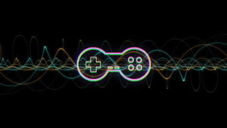 animación de los puntos y el icono del gamepad en fondo negro