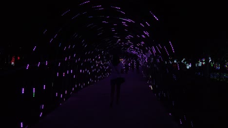 led lighting festival in the park tunnel – multi-colored