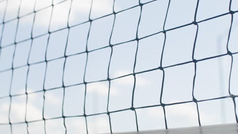 close-up view of volleyball net