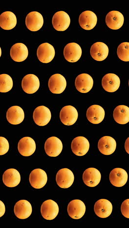 pattern of animated oranges in vertical