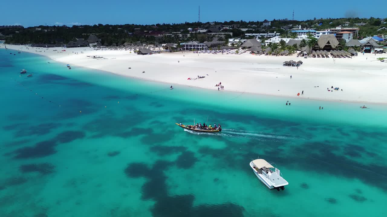 Aerial view of a tropical beach in Zanzibar