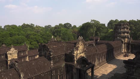 lovely view of khmer temple complex in angkor wat next to siem reap, cambodia