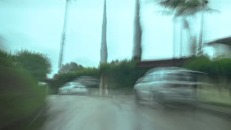 hyperlapse of a drive through los angeles on a rainy afternoon