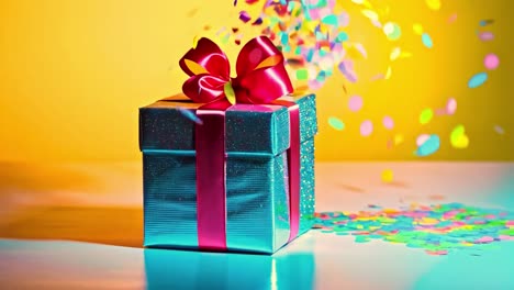 gift with confetti