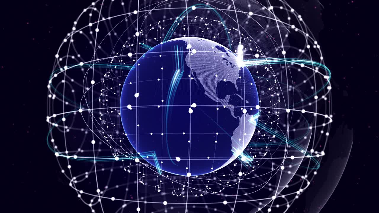 tierra, concepto de red de conexión, bucle