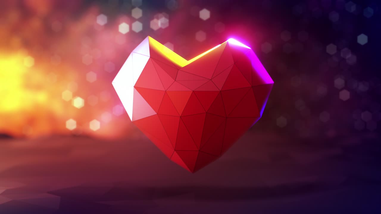 animación de bucle renderización 3d de corazón en el amor o concepto médico.