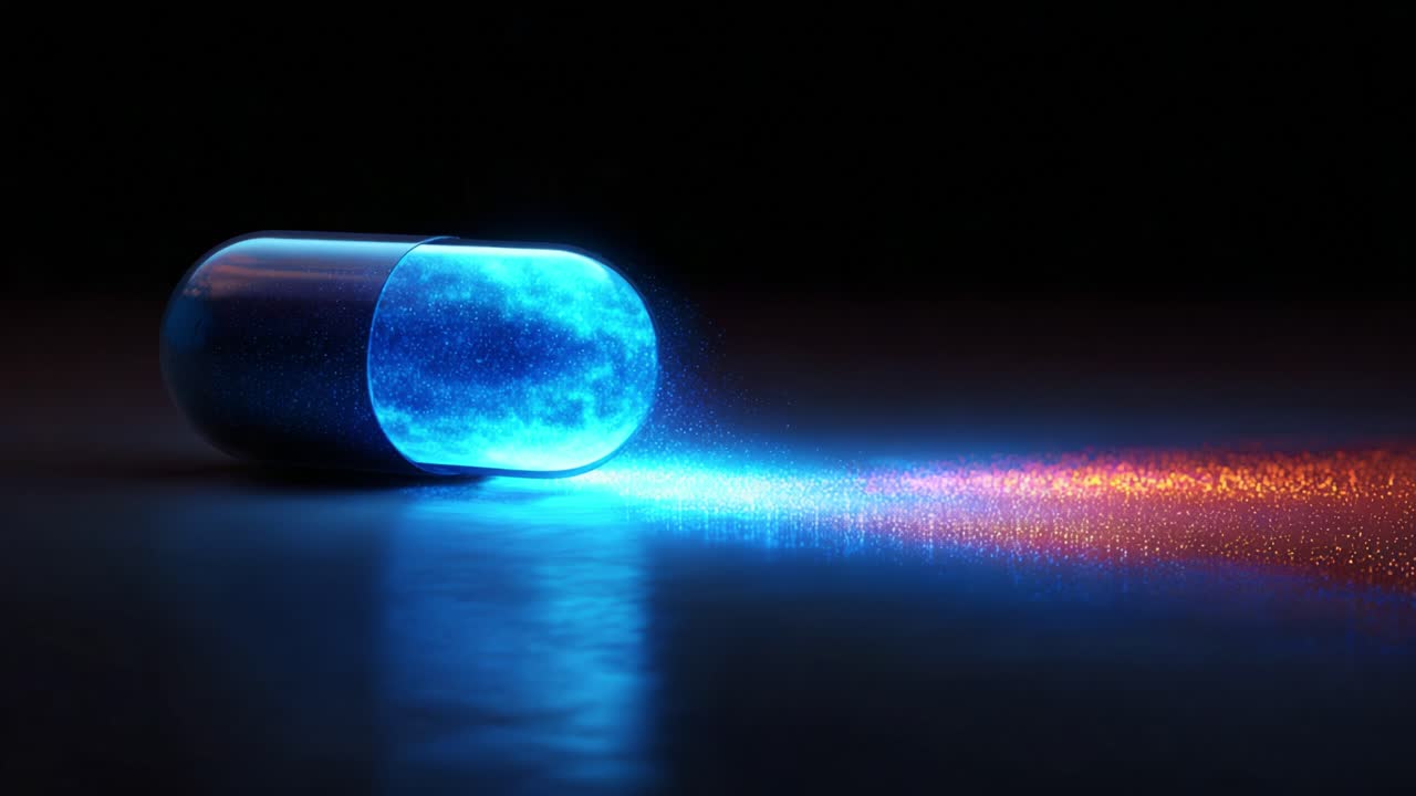 A Stunning Visual Journey Through the Essence of a Hypnotic Capsule, Emitting Beautiful Streams of Colors That Captivate the Imagination and Illustrate the Future of Science and Art