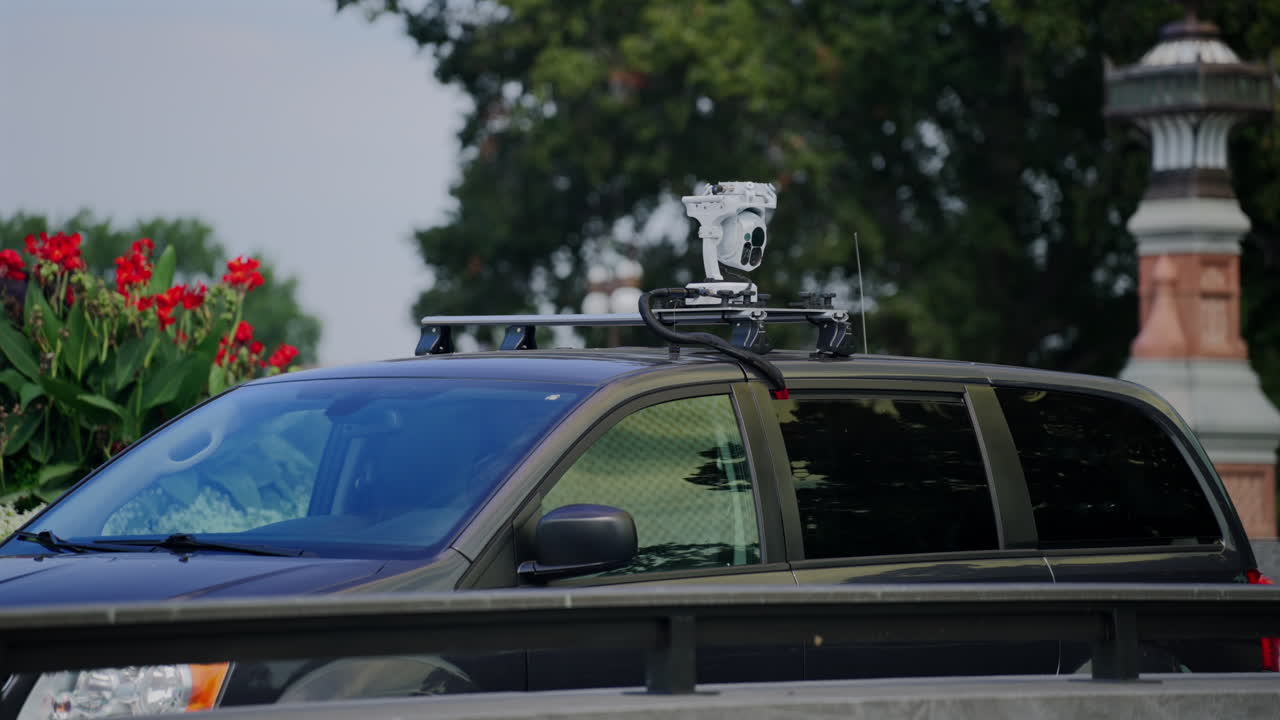 Capitol security van with camera setup parked outside in Washington DC