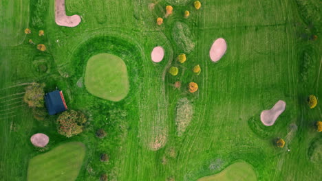 moving top shot of a golf course in espoo, finland